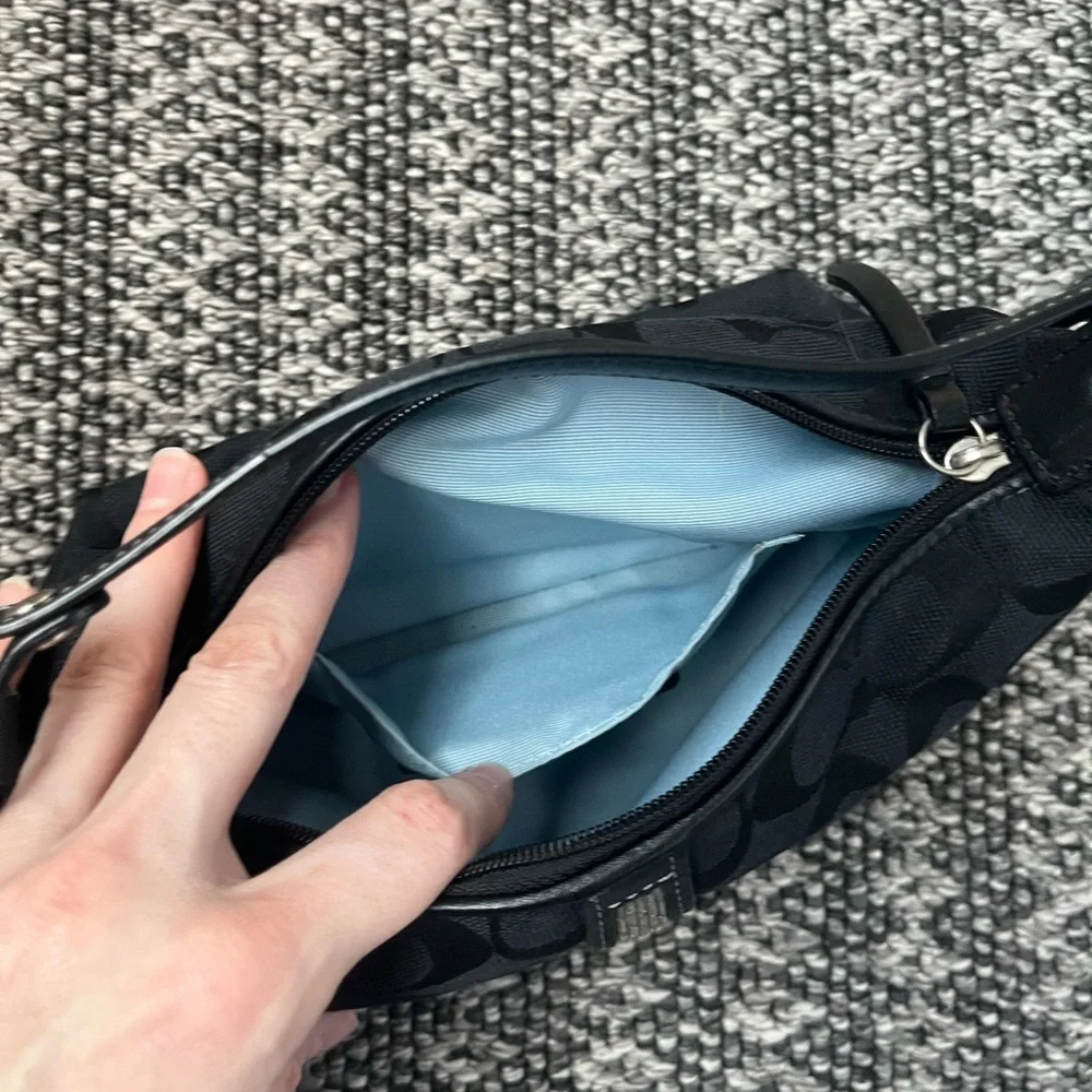 Coach Black Signature Canvas Mini Shoulder Bag - Picture 5 of 5